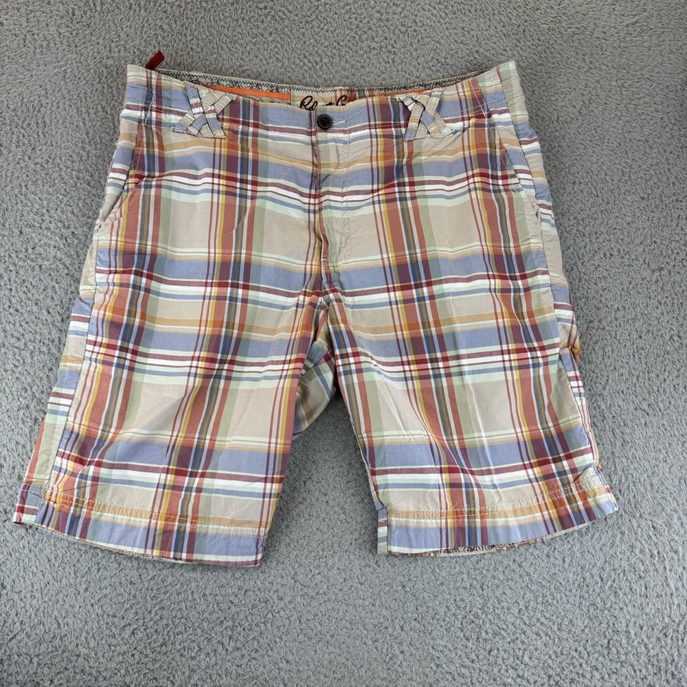 Robert Graham Shorts Mens 36 Multicolor Plaid Quilted‎ Chino Casual Preppy